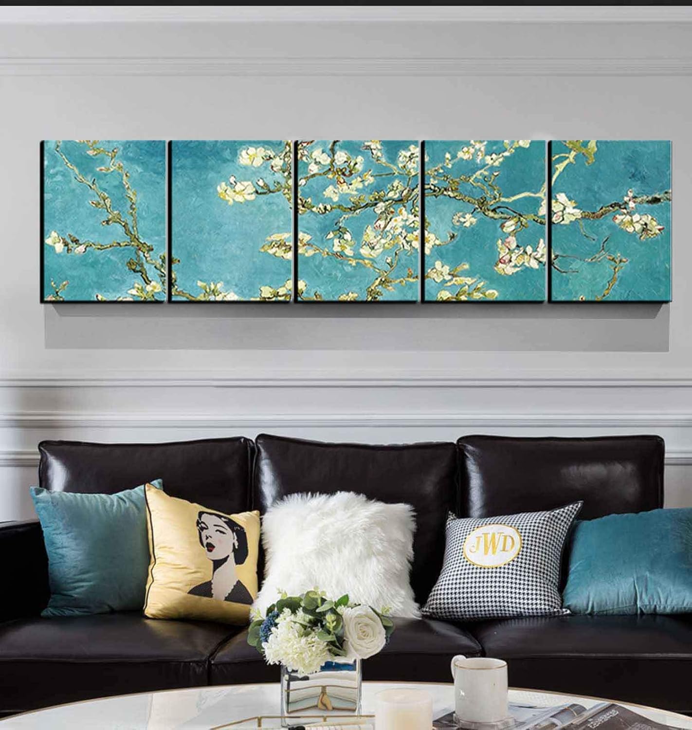 開運絵画】ゴッホ 複製画 手書き 油絵 サイズ M【横長のアートは